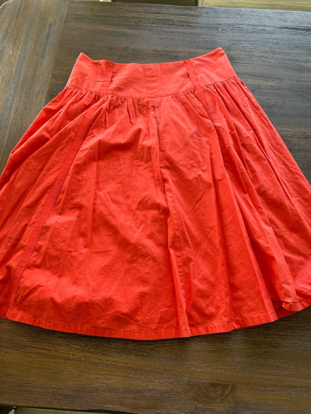 Coral Chino Midi Skirt